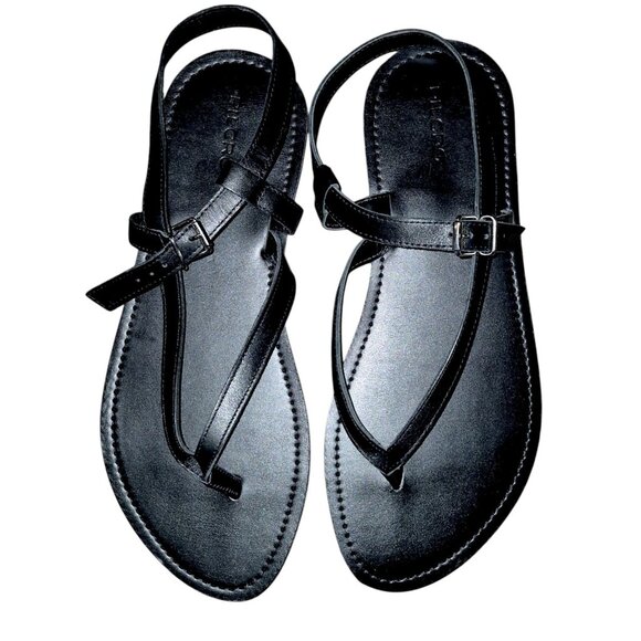 NWT EU37/ US 6-6.5 -Anthro Pilcro Leather Upper Thong Strap Sandals (NWT US$ 60) - Picture 9 of 16